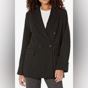 Vintage DKNY  Dark Gray  Striped Wool Double Breasted Blazer
